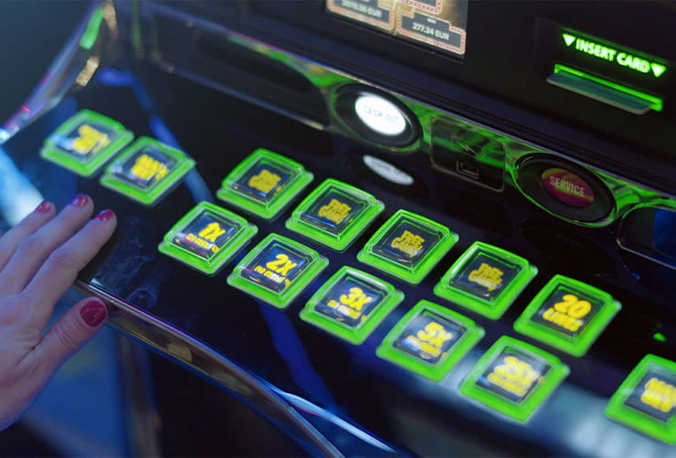 The buttons of a video slot.