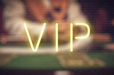 VIP written in neon gold letters.