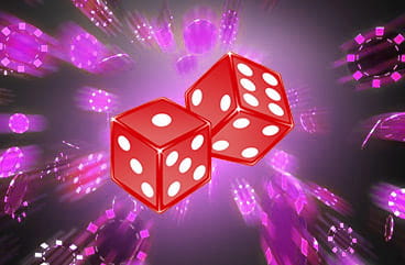 Two dice from the game of craps.