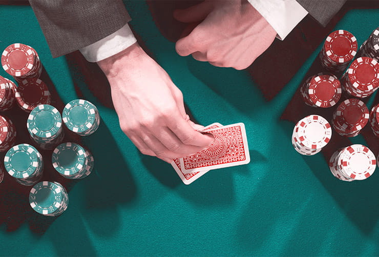 A dealer with a blackjack hand.